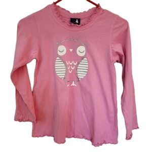 Flap Happy Girls Pajama Top Only Pink Owl NWT Size 8